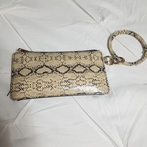 Snake print clutch